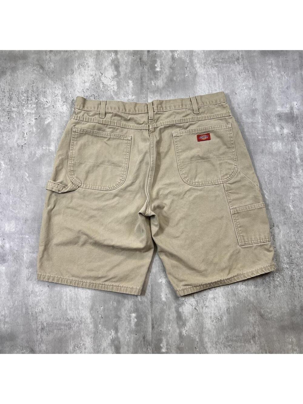 Dickies Carpenter Work Shorts Khaki Beige Utility 36 Vintage